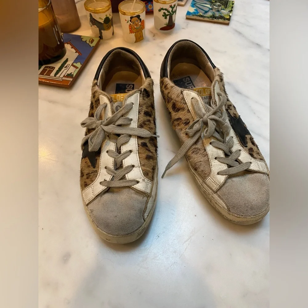 Golden goose low top leopard sneakers